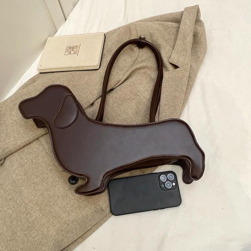 Three-Dimensional Cartoon Animal Shoulder Bags For Women Pu Fabric Retro Handbag Ladies Korean Style Design Underarm Bag