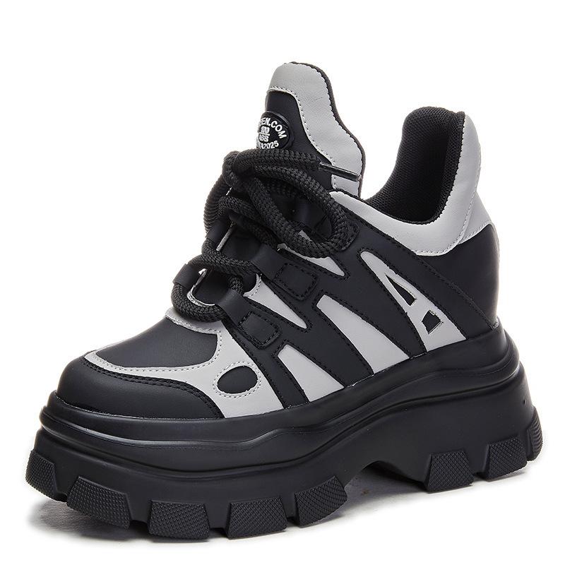 High-top shoes increase in height in autumn and winter, new thick-soled casual sports shoes, small ins trendy shoes
