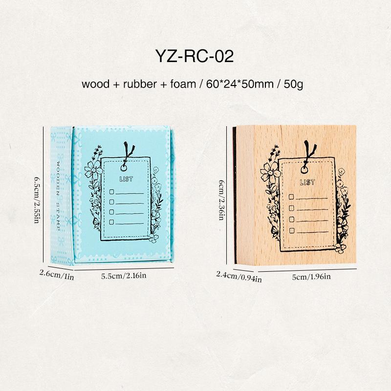 Vintage List Plan Border Landscape Wooden Stamp Creative DIY Junk Journal Material Collage Student Supplies Stationery