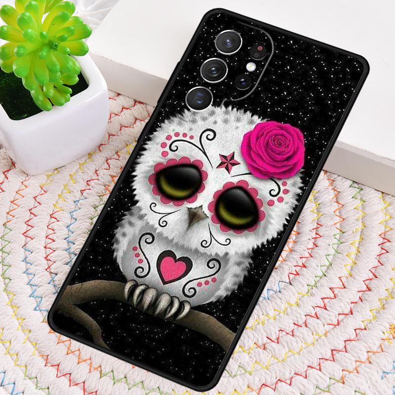 

Cute Day Of The Dead Skull Owl Phone Case for Samsung Galaxy note 10 pro S26 Ultra S23 S24 FE S25 S21 S22 PLUS shockproof Cove Galaxy S24 FE