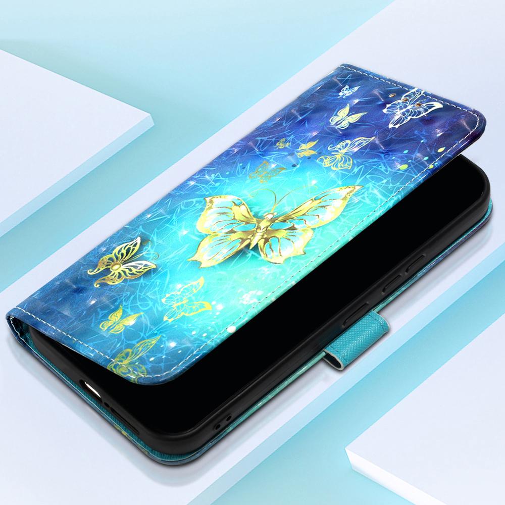 For Samsung Galaxy A35 5G Leather Case 3D Pattern Printing Wallet Stand Mobile Cover with Strap