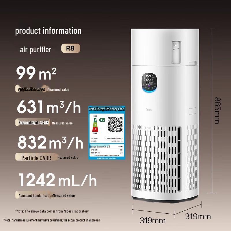 Midea R8 Mist-Free Humidifier & Air Purifier CN plug (adapter included)