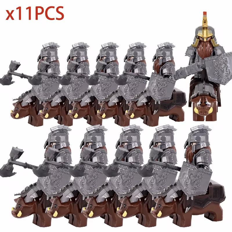 Medieval Knights Mounts Set - Dwarf Goat Wild Boar and Castle Animals Building Block Figures
