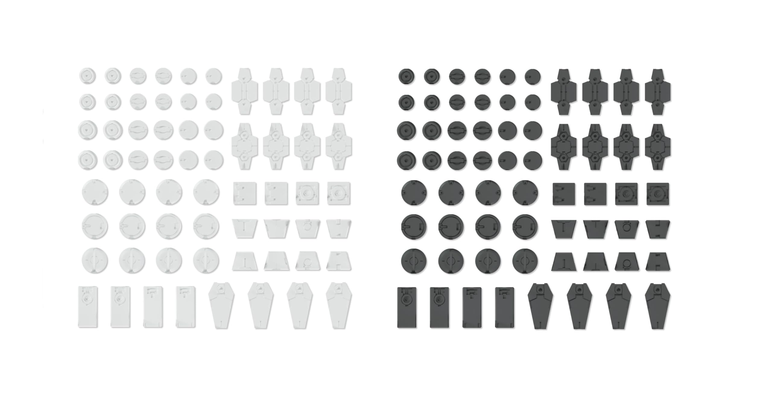

30MM Customization Materials Parts 1 White Customizable Parts for Plastic Models [Bundle Purchase] (Decoration & Gray) Set,