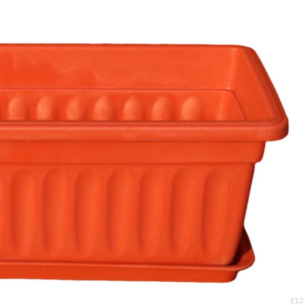 Flower Pot Window Box Planter Decoration with Saucers for Gardening Nursery Entrance Railing Outside