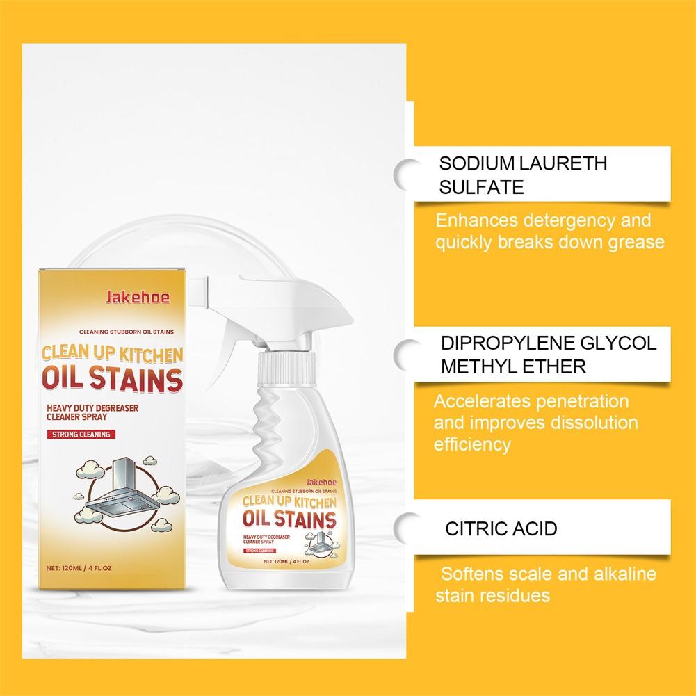 120ml Kitchen Heavy Oil Cleaner,Kitchen Grease Remover For Stove Top Range Hood,Fast-Acting Residue-Free Kitchen Cleaner