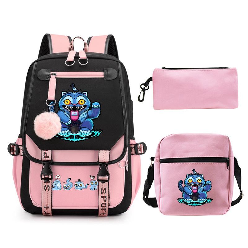 Animation Cartoon With High Value Schoolbag, Primary And Secondary School Students Leisure Backpack, Pencil Bag Set