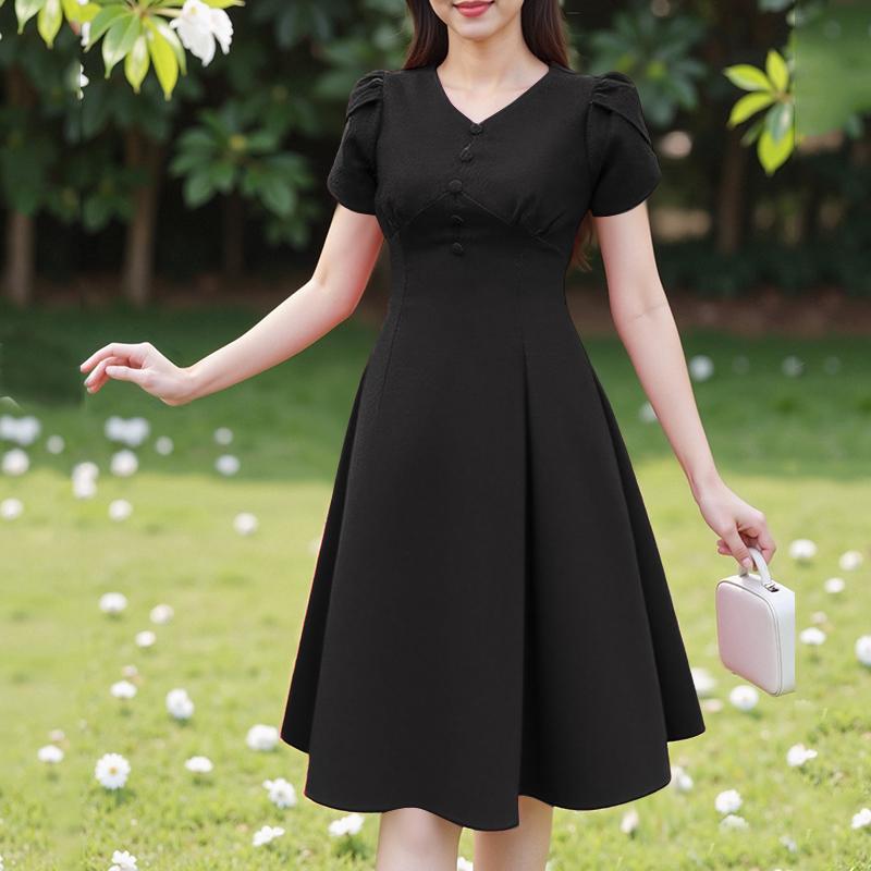 ZANZEA Women Casual V-Neck Short Sleeve Summer Dress