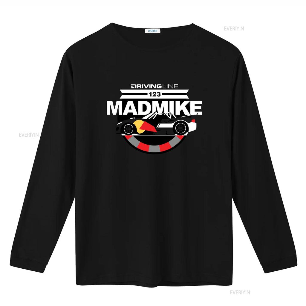 Driving Line 123 Mad Mike Stylisches Auto Print Herren Mittleres T-Shirt vintage Gewaschen streetwear homme Oberteil Für Jeden Tag Tragbar Unisex