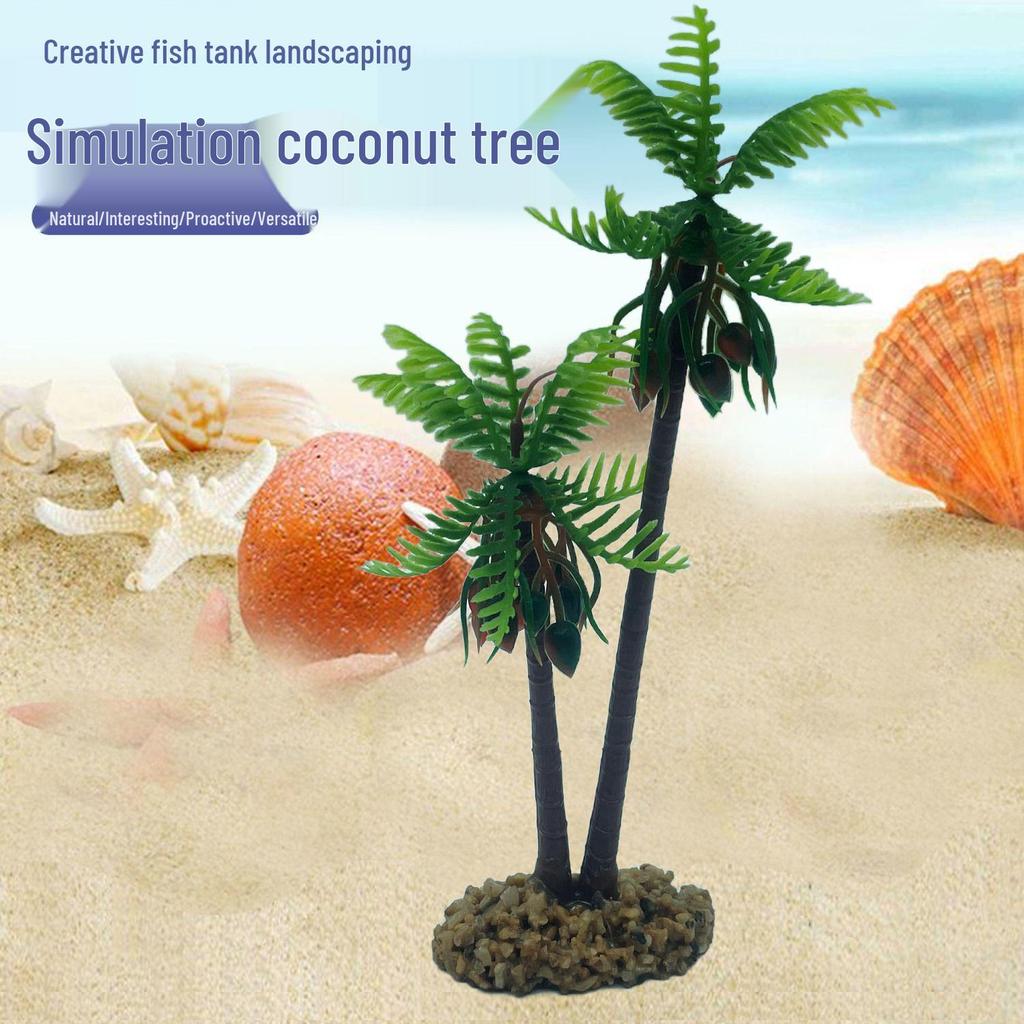 Kokospalme Aquarium Dekoration: Große, mittlere und kleine Aquariendekorationen für die Landschaftsgestaltung und Innendekoration.