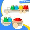 Wooden Building Blocks Vehicle Toy Preschool Shape Sorter Stacking Game Kids