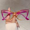 Colorful Trends Bling Frame Women Popular Fashion Cat Eye Eyeglasses Stylish Brand Decoration Po Ladies Glasses