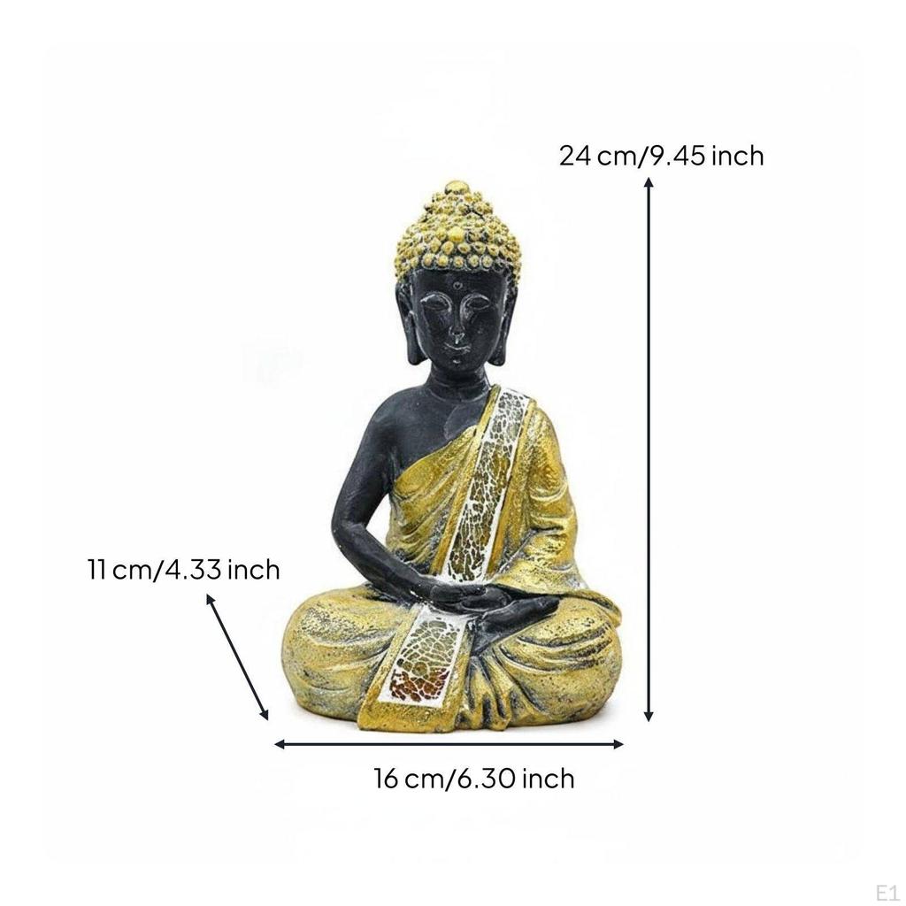 Buddha Statue Peaceful Atmosphere Resin Figurine Artisanal Appearance Small Meditative