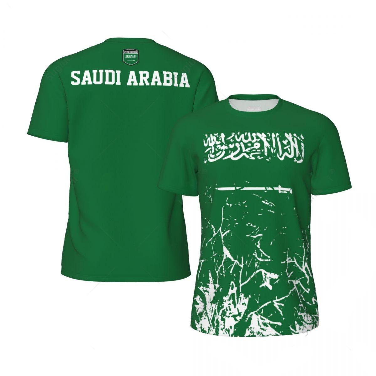 

New T Shirt Saudi Arabia Flag Football T-shirts 3D Printed Running Bike Sports Casual Tops Summer Clothes 4XL