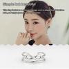 Wedding Engagement Party Crossed Rings Girls Adjustable Fashion Open Alloy Ring Hand Jewelry Decor Birthday Gift