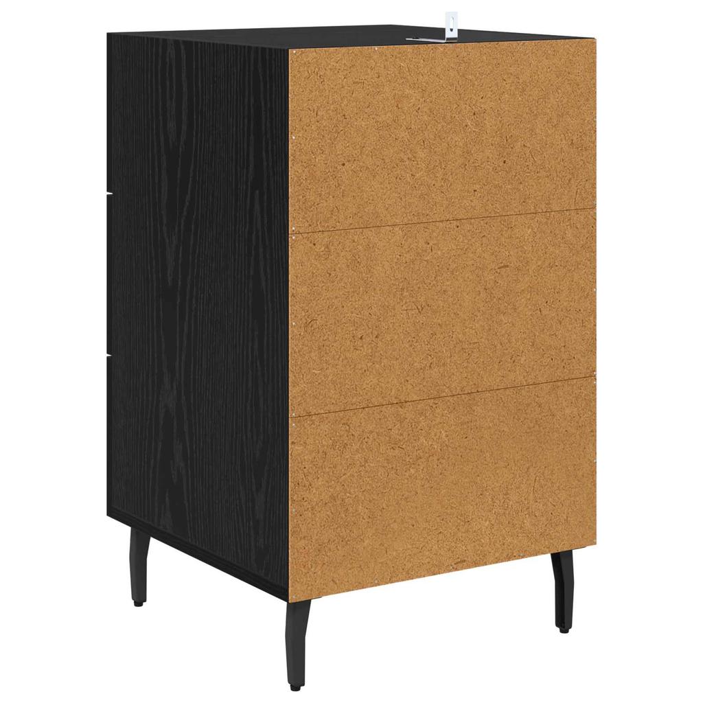 Nightstand Black Oak Effect 40 x 40 x 66 cm Particleboard