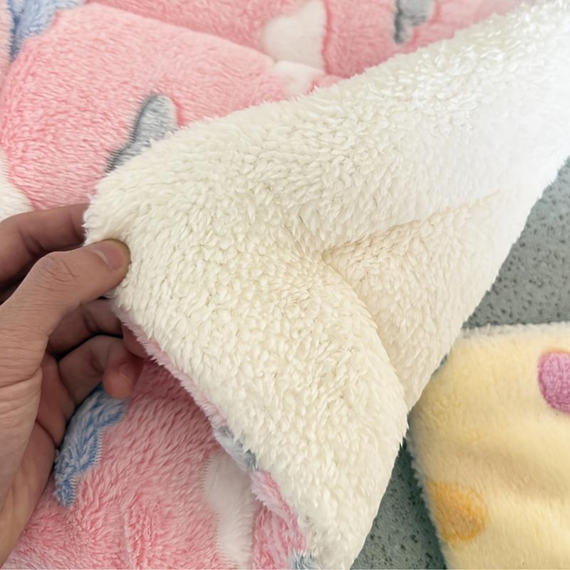 1pc Cozy & Cute Animal-Themed Pet Mat - Soft, Warm Polyester Sleeping Pad for Dogs, Cats, Rabbits - Winter Comfort with Playful Bones, Paw Prints