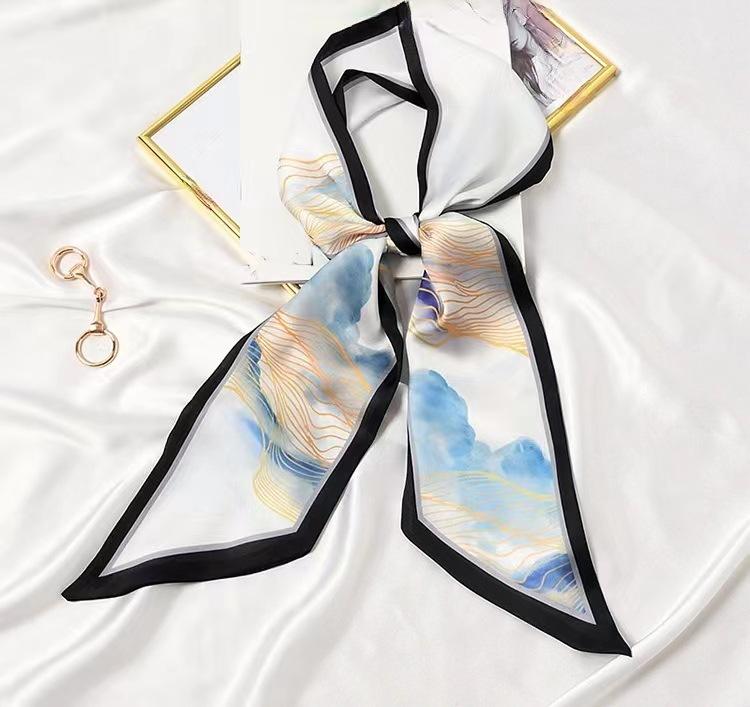 Luxus Design Pferde Muster Seiden Schal Stirnband Halstuch Foulard Weibliche Haarschals Nackenbinde Dünne Schals Weiches Satin Dame