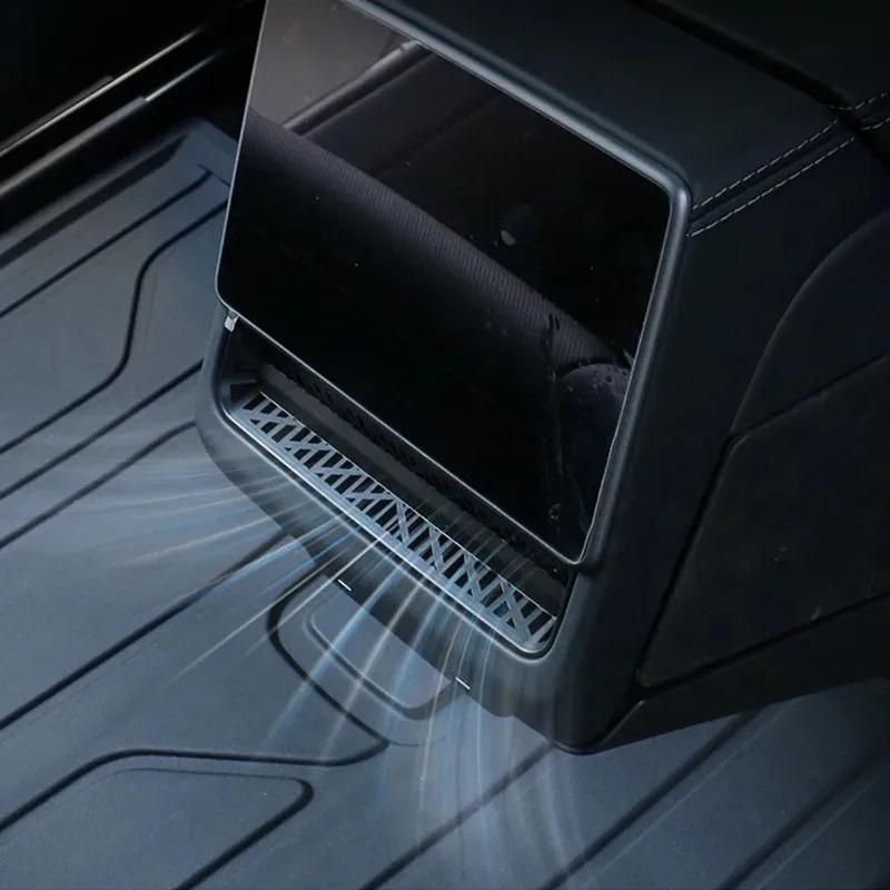 5PCS Car Rear Air Vent Grille Cover ABS Dust Proof Backseat Protector Car Interior Styling Mouldings for Tesla 3/Y Refresh Model