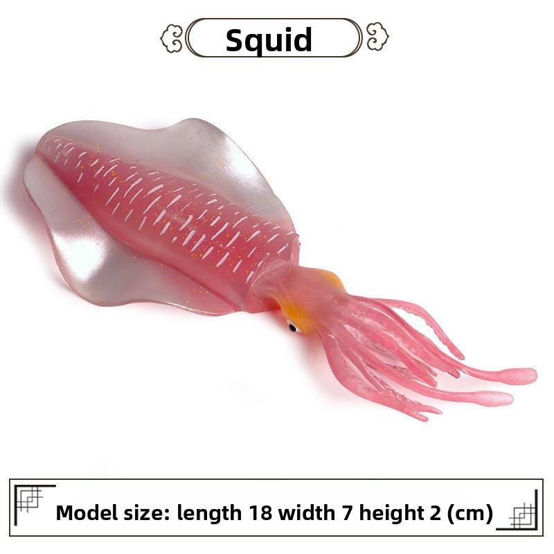 Crab Turtle Squid Salamander Hairtail Salmon Shark Marine Life Model Ornament
