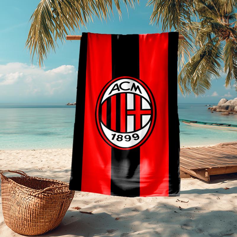 Ultra-Soft Beach Towel with AC Milan Theme,Ideal for Pool - Camping, Diving - Perfect Travel Essential, Vibrant Beach Towel.