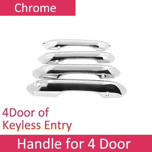 For Ford Explorer U625     Chrome Gloss Black Carbon Fiber Car Smart Door Handle Cover Trim External Stickers