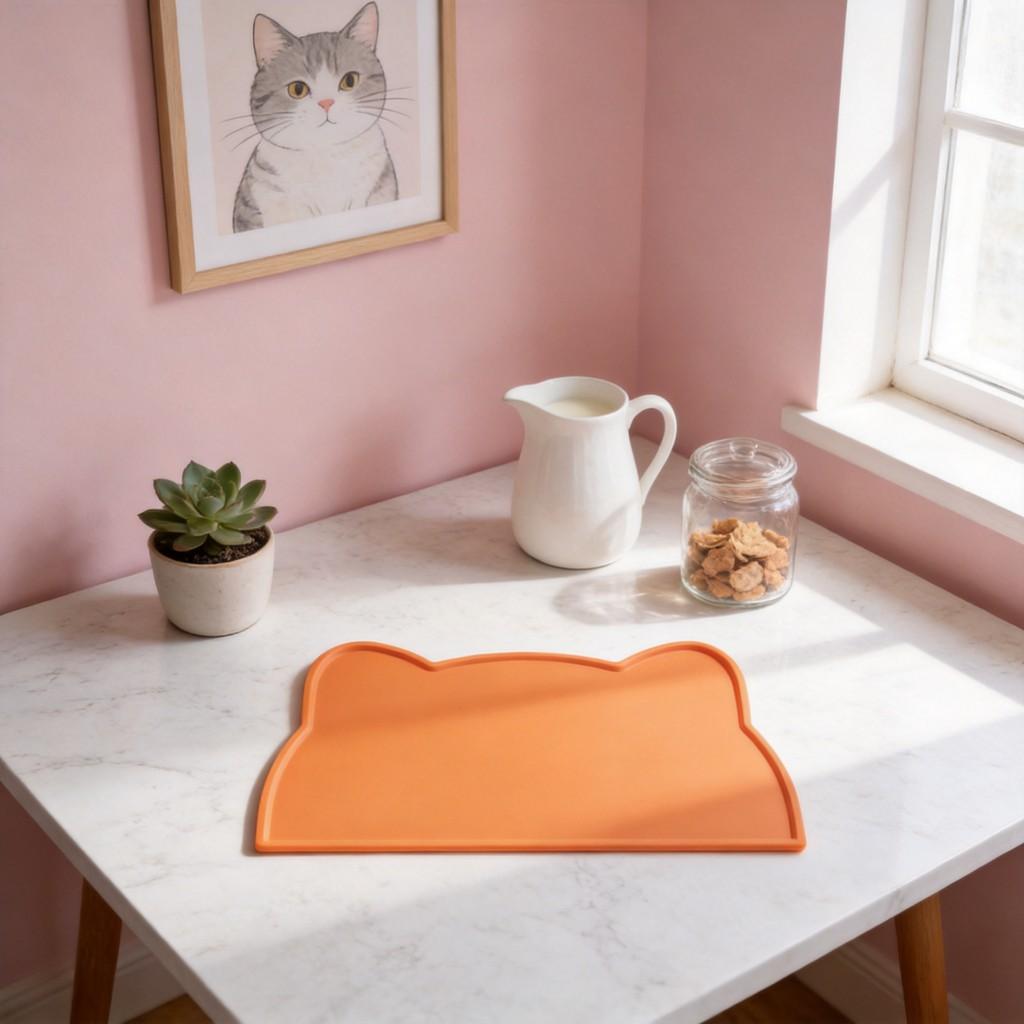 Cat Dog Silicone Pet Placemat With Antislip Waterproof Design For Cats And Small Pets