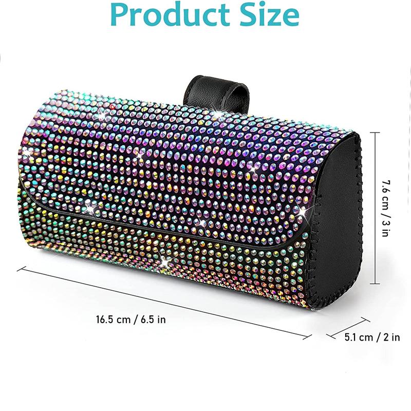 

Футляр для очков Diamond Car Glasses Box Storage Sunglasses Holder Sparkle Visor Glasses Case Bling Car Assessoires Interior for Women