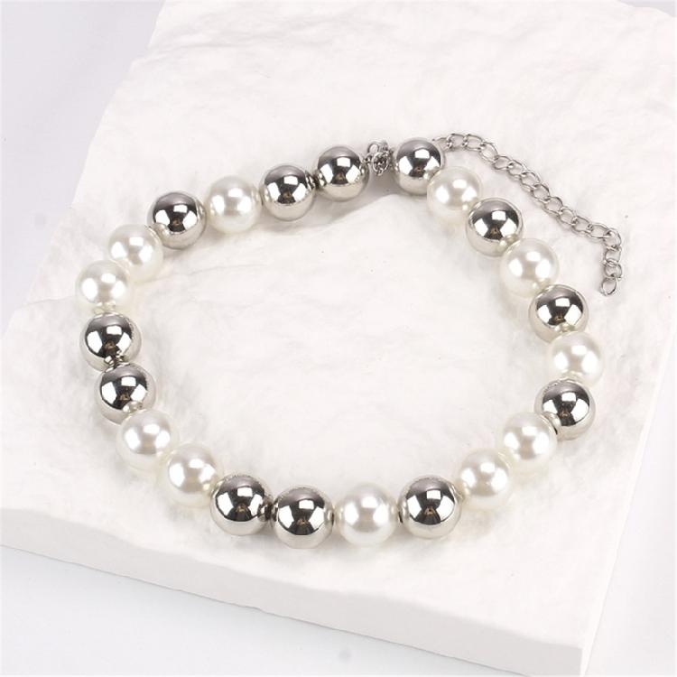 Fashion Collar Necklace Vintage Elegant Pearl Beads Ball Choker Necklace