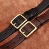 Belt Women's Minimalist Fashion All-Match Brass Pin Buckle Glossy Leather Pure Cowhide Casual Denim Belt