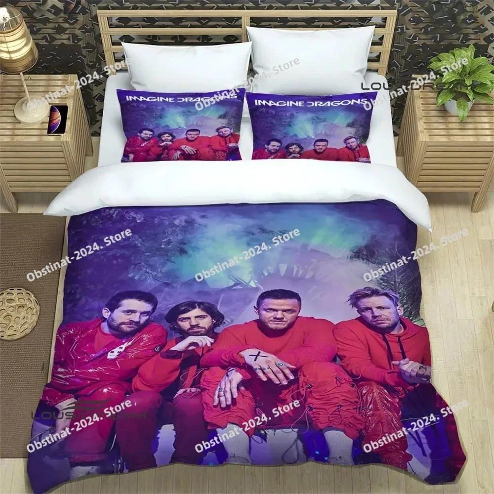 Rock Band Imagine Dragons Bedding Set Print With Pillowcase Bed Duvet Cover Soft Single Double Queen Super King Size Luxury Gift