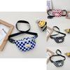 Trendy Modern Cool Boys Chest Bag Stylish Kids Waist Bag Checkered Small Crossbody