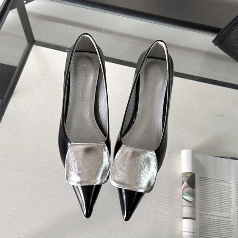 

Сексуальные элегантные мюли из кожи с острым носком, женские черные туфли-лодочки на тонком низком каблуке, женские удобные атласные офисные туфли, роскошные дизайнерские мокасины 35