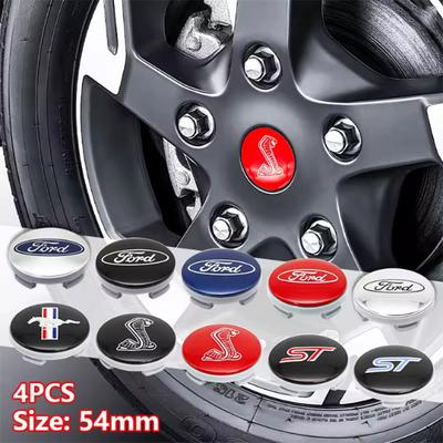 For Fie4Pcs 54mm Wheel Center Cap Logo Hub Cover Badge Emblem Accessories For Ford ST Fiesta Focus Edition Puma X KUGA Mondeo Ecosport
