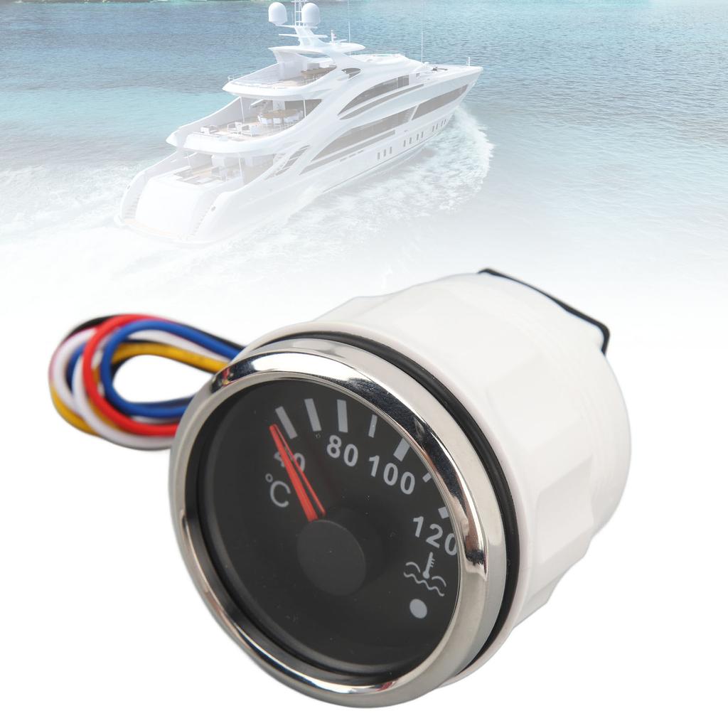 52MM Water Temperature Gauge 40 To 120 Degrees C  9 To 32V Pointer Water Temperature Meter with Backlight For RVs Yachts Fishing Boats