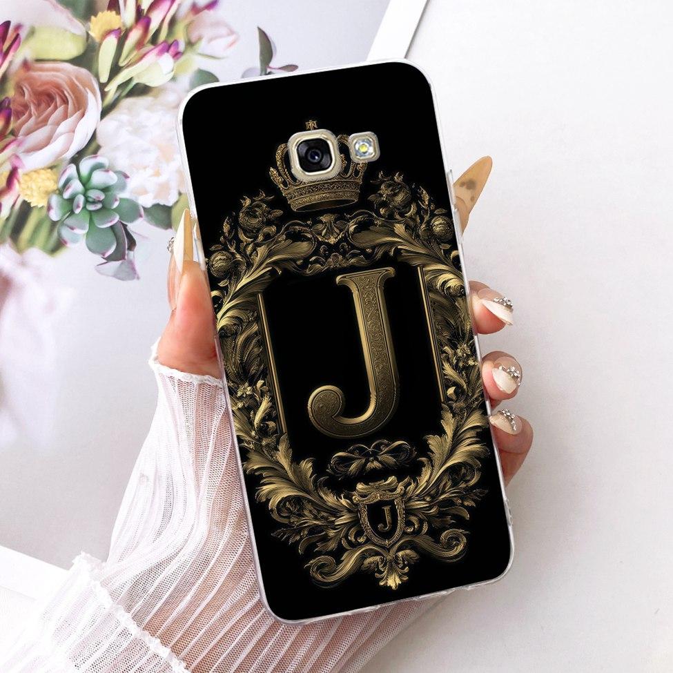 Clear For Samsung A5 2017 A520F A520K Cover For Samsung Galaxy A5 2017 Case Luxury Crown A-Z Letters 2D Flat Pattern Soft Casing
