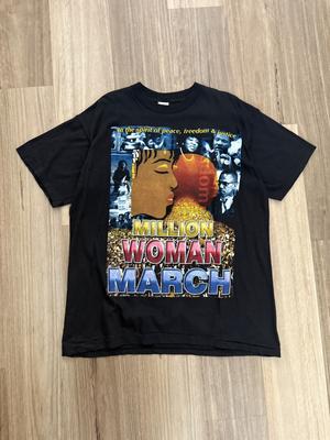 Vintage 1997 Million Woman’s March Malcom X Rap Tee T-Shirt Size XL