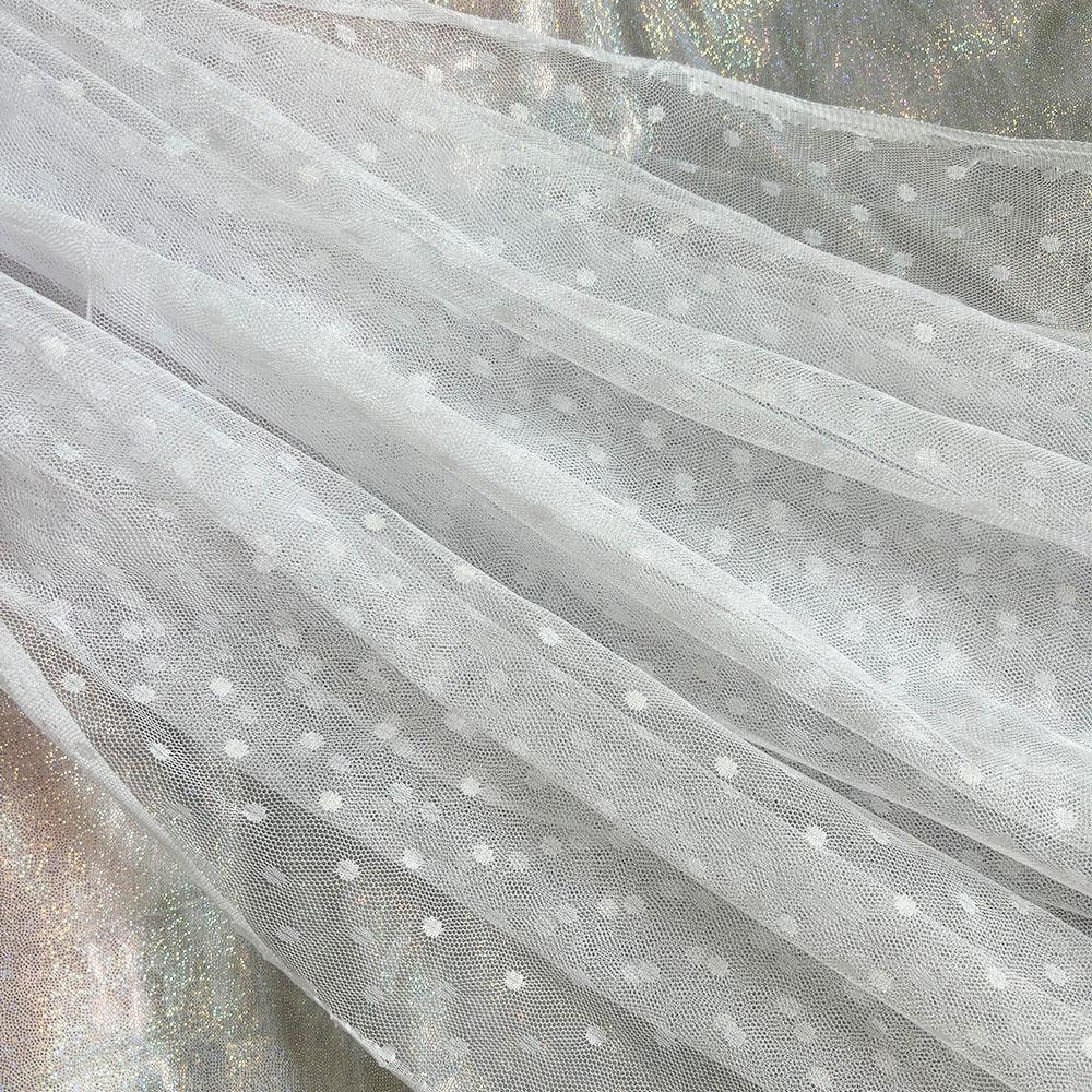 Polka Dot Tulle Mesh Fabric 100x150cm Jacquard Net Cloth for DIY Apparel Women Dress Prom Skirt Handmade Craft Sewing Materials
