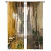 Old Courtyard In Rome Italy Sheer Curtain For Living Room Bedroom Voile Curtains For Window Organza Curtains Party Tulle Drapes