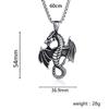 Evil Dragon Pendant Necklace for Men Women Hip Hop Punk Stainless Steel Keel Chain Fashion Jewelry Trendy Accessories Gifts