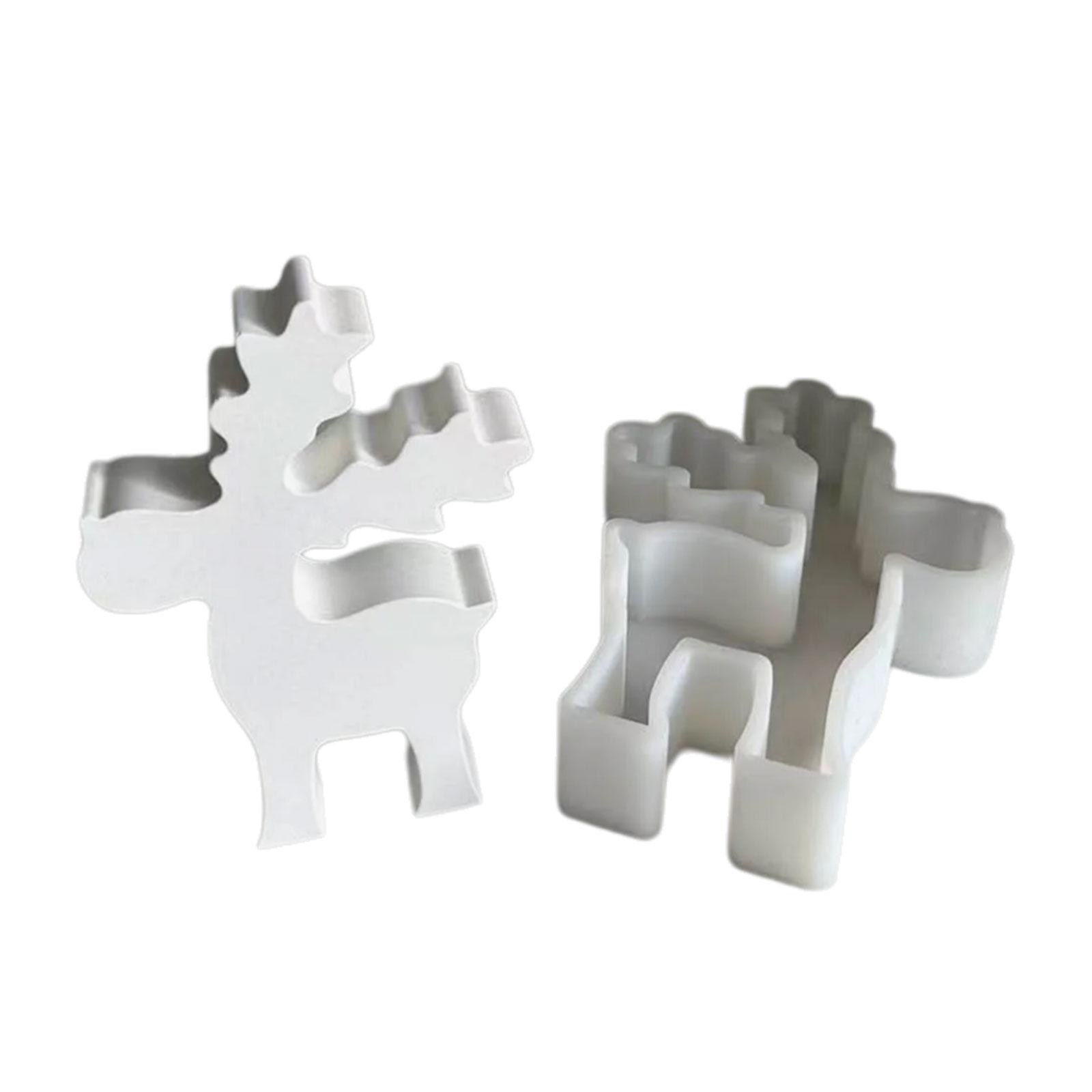 

Рождественские силиконовые формы для оленей Рождественские формы для свечей в виде оленей для изготовления свечей, мыла, гипсовых украшений, рождественских подарков L