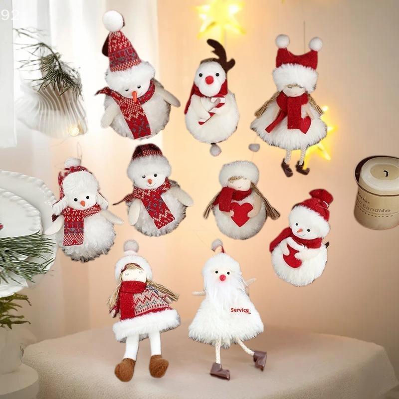 Pupazzo di Neve Peluche Ciondolo di Natale Appeso all'Albero di Natale Ciondolo Carino Bello Decorazione Scena Ornamenti da Appendere all'Albero di Natale