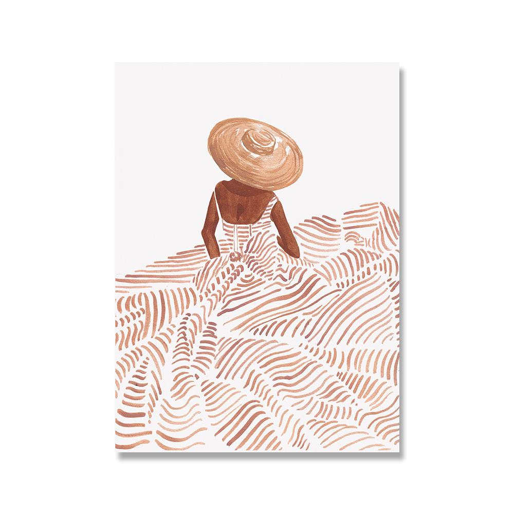 Morocco Art Print Fashion Boho Chic Illustration Posters Summer Tropical Wall Pictures Nude Feminine Canvas Painting Home Decor