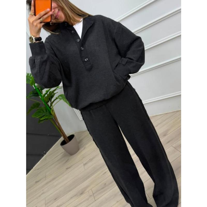 IHUASU Women's Fashion Casual Autumn Winter Long Sleeve Pants Suits