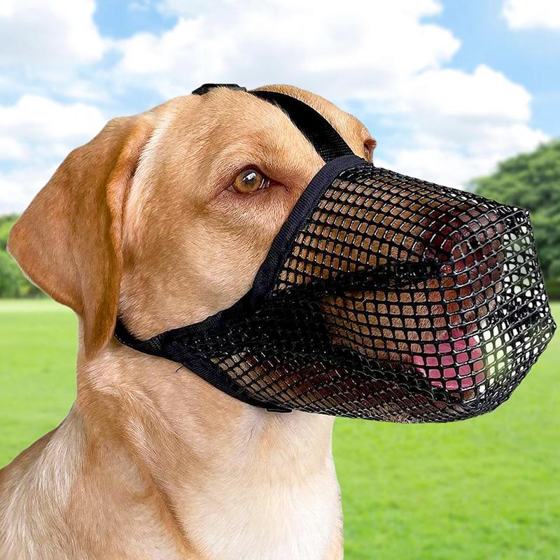 1Pc Pet Accessories Breathable Nylon Solid Color Dog Safety Adjustable Mouth Cover Anti Bite Muzzle