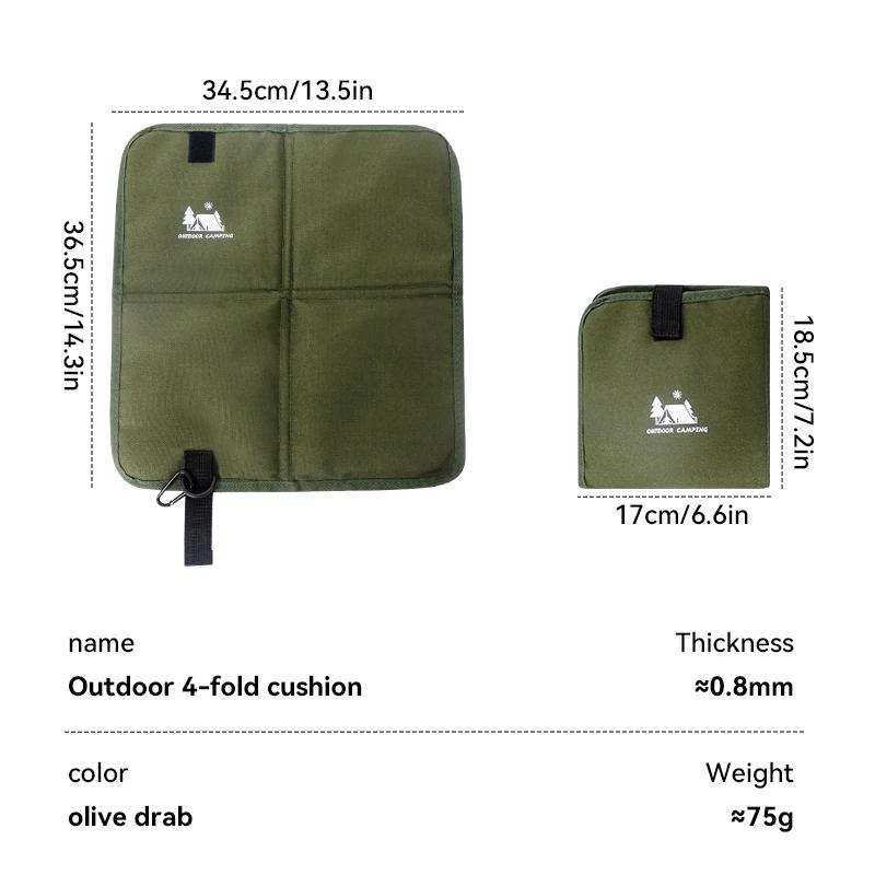 

Portable Camping Sitting Pad Foldable Lightweight Travel Cushion Oxford Cloth Outdoor Waterproof Sitting Pad for Travel зелёный