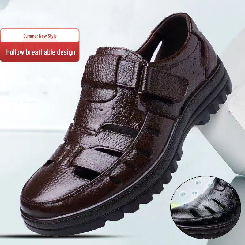 Men's Casual Summer Breathable Pointed Toe British Sandals for Weddings/Grooms