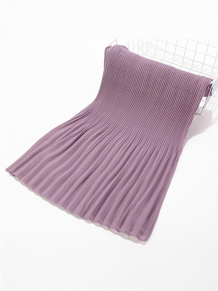 Chiffon Hijab Femme Musulman Women Pleated Beach Wrap Silk Scarf Shawls Bandana Sunscreen Muffler Scarves Pareo Bufandas Mujer