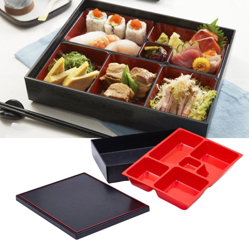 Japanese Style Bentos Box With 5/6 Compartments Double Layer  Insulation Food Grade PP Materials