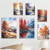 Chinese Four Seasons Landscape Diamond Art Painting Decoration Sailboat Diy Full Rhinestone Mosaic Cross Stitch Kit Gift